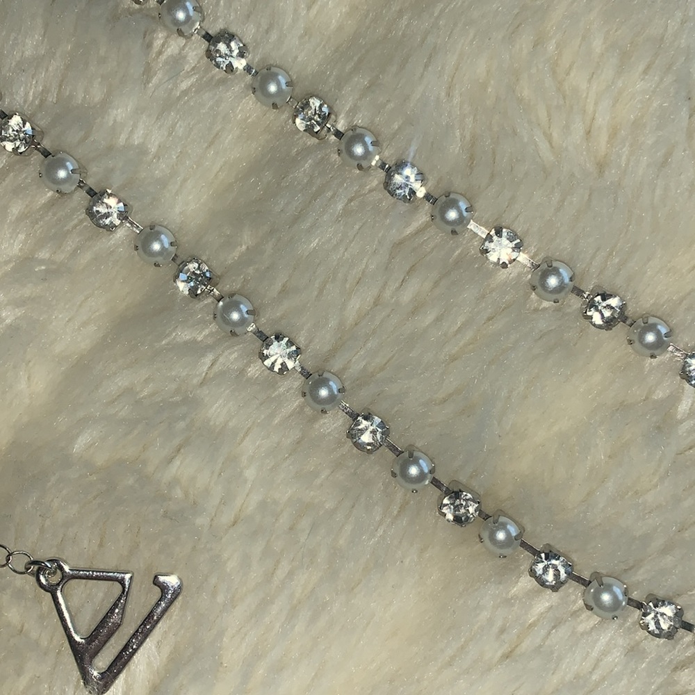 Bra straps replacement pearl and crystal diamond jewel silver chain Bra straps